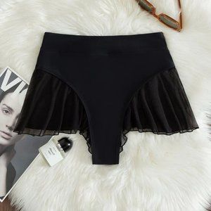 Ruffle Hem Bikini Skort Black XL (12)